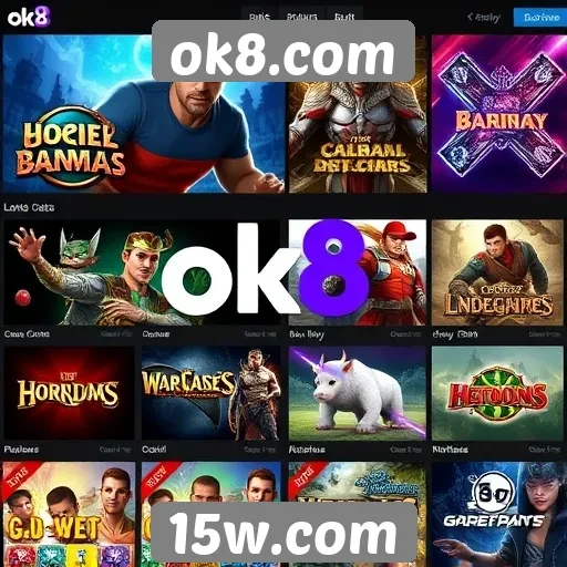 Análise da variedade de jogos disponíveis no ok8.com
